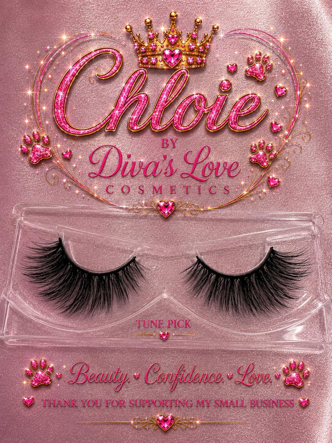 Chloie by Diva's Love Cosmetics Tune Pick lashes