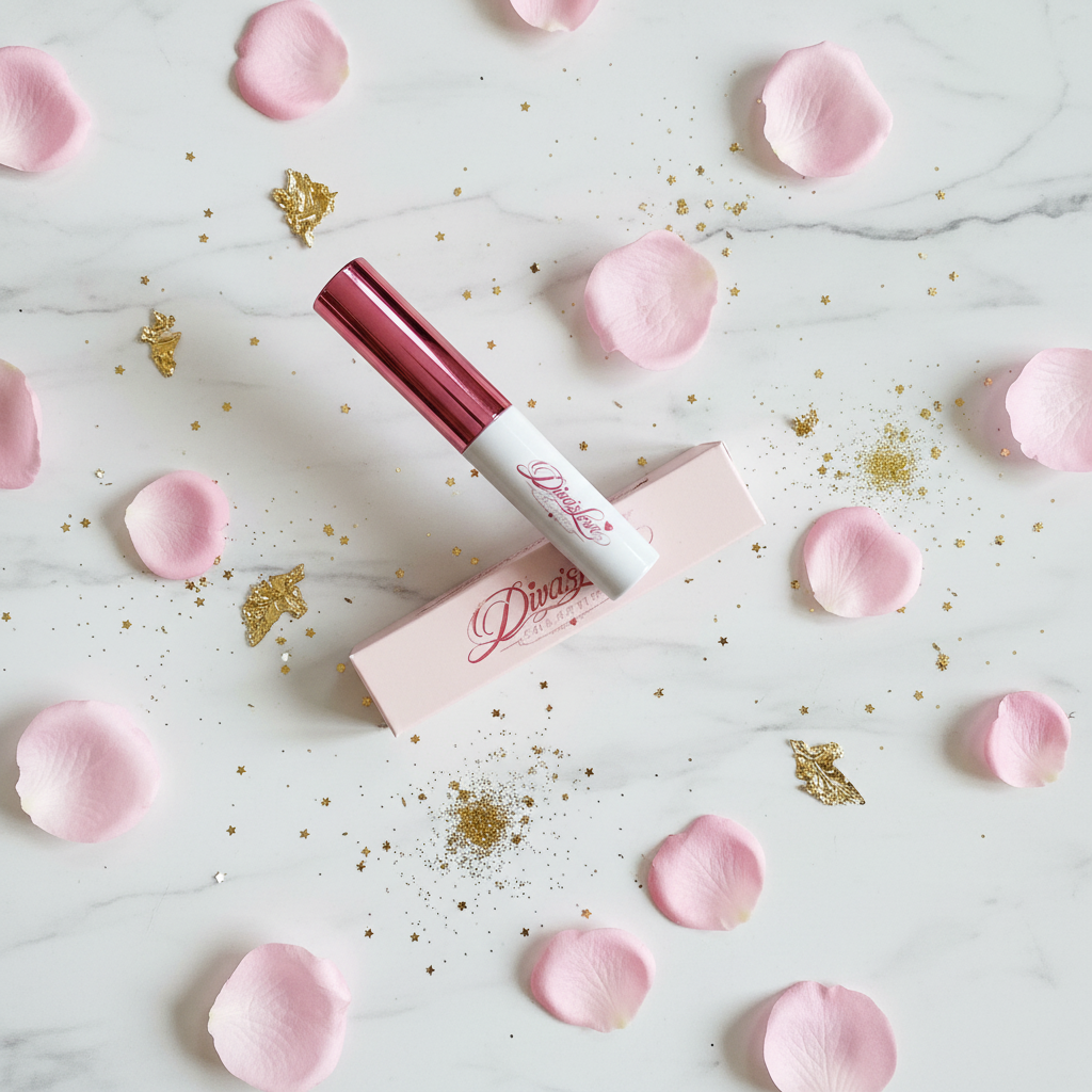 Diva's Love Eyelash Glue Flat Lay